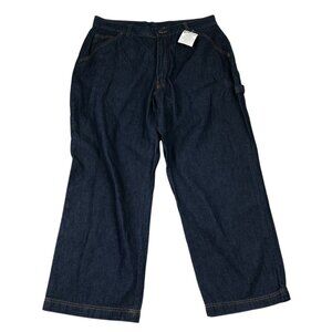 NWT Mainstreet Blues Women Jeans 16WP Carpenter Wide Leg Cargo High Rise Blue